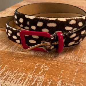 J Crew animal print calf hair belt